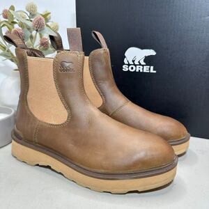 New Sorel Hi-Line Chelsea Leather Boot Waterproof Brown NL4870-261 Women's 9 NWB